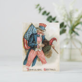 ヴィンテージアンクルサム感謝祭 ポストカード (スタンド正面)