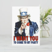 ヴィンテージアンクルサム来 – 私のパーティー 招待状 (スタンド正面)