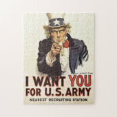ヴィンテージアンクルサム私はあなたがWWIプロパガンダUSA ジグソーパズル (縦)