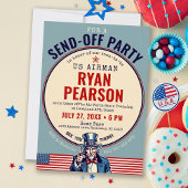 ヴィンテージアンクルサム米軍隊行く遠くにパーティー 招待状