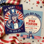 ヴィンテージアンクルサム米軍隊行く遠くにパーティー 招待状