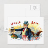 ヴィンテージアンクルサム葉巻ボックスラベル7月4日 ポストカード (正面/裏面)