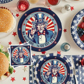 ヴィンテージアンクルサム軍隊ゴー遠くにパーティーデコール ペーパープレート