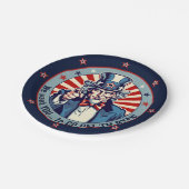 ヴィンテージアンクルサム軍隊遠くに行くパーティー7" ペーパープレート (アングル)