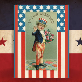 ヴィンテージアンクルサム7月4日 シーズンポストカード