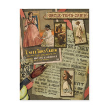 ヴィンテージアンクルトムのキャビンのスクラップブックポストカード