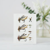 ヴィンテージアングラフライ釣りルアー ポストカード (スタンド正面)