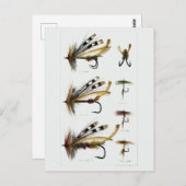 ヴィンテージアングラフライ釣りルアー ポストカード (正面/裏面)