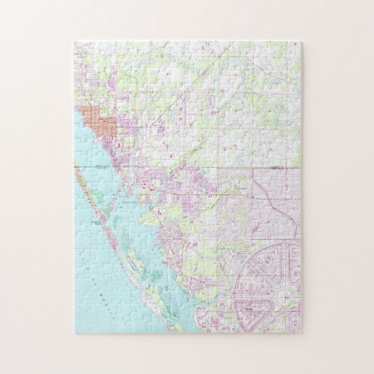 ヴィンテージアングルウッド&グローブシティFLの地図(1956) ジグソーパズル (縦)