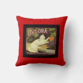 ヴィンテージアンゴラホワイトキャットシトラスフルーツラベル クッション (裏面)