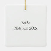 ヴィンテージアンゴラホワイトキャットシトラスフルーツラベル セラミックオーナメント (裏面)