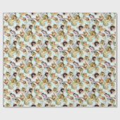 ヴィンテージアンジェルズインザクラウドコラージュ ラッピングペーパー (フラット)