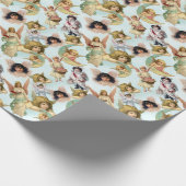 ヴィンテージアンジェルズインザクラウドコラージュ ラッピングペーパー (角)