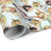 ヴィンテージアンジェルズインザクラウドコラージュ ラッピングペーパー (ロールコーナー)