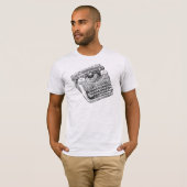 ヴィンテージアンダーウッド動揺してタイプライター Tシャツ (正面フル)