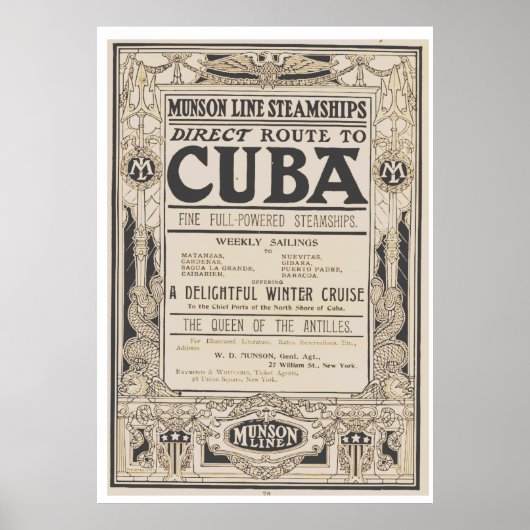 ヴィンテージアンティル諸島の旅行ポスターの女王 ポスター (正面)