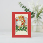 ヴィンテージアンティークかわいい配信ハートバレンタイン ポストカード (スタンド正面)