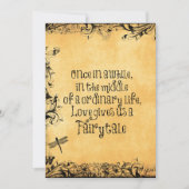 ヴィンテージアンティークとラブ引用文結婚ズ 招待状 (正面)