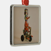 ヴィンテージアンティークのおもちゃが自転車に乗る メタルオーナメント (右)