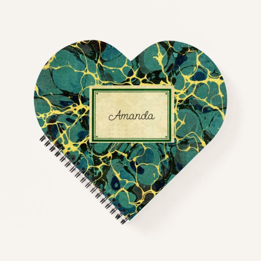 ヴィンテージアンティークのマーク付き紙と名前ラベル ノートブック (正面)