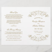 ヴィンテージアンティークの結婚式典プログラム (正面)