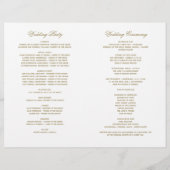 ヴィンテージアンティークの結婚式典プログラム (裏面)