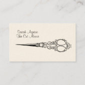 ヴィンテージアンティークはさみ美容師 名刺 (裏面)