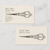 ヴィンテージアンティークはさみ美容師 名刺 (正面/裏面)