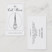 ヴィンテージアンティークはさみ美容師 名刺 (正面/裏面)