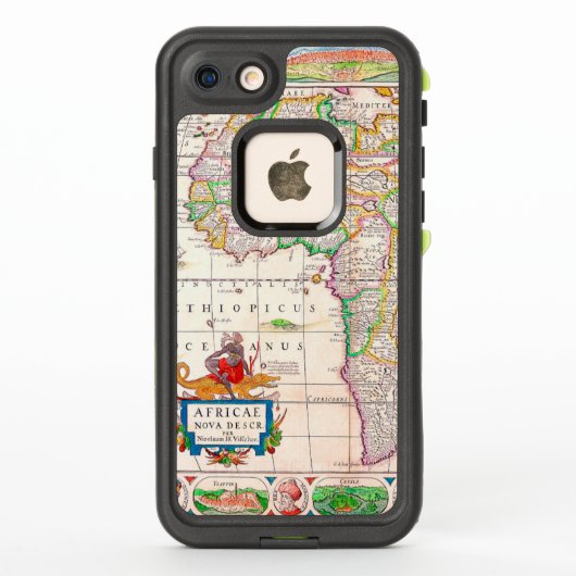 ヴィンテージアンティークアフリカの地図1652 LifeProof iPhoneケース (裏面)