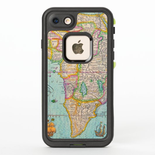 ヴィンテージアンティークアフリカの地図 LifeProof iPhoneケース (裏面)