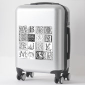 ヴィンテージアンティークアルファベットエッチング例示的型 シール (スーツケース)