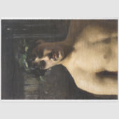 ヴィンテージアンティークアートワークギリシャの神の男のデコペ 薄葉紙 (正面)