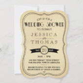 ヴィンテージアンティークアールデコカップルウェディングシャワー 招待状 (正面)