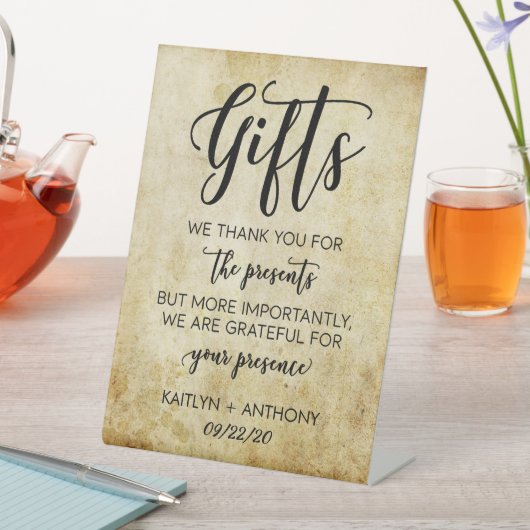 ヴィンテージアンティークウェディングギフトサイン 台座サイン (インサイチュ)