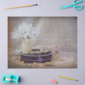 ヴィンテージアンティークエレガントフローラアート楽譜 薄葉紙 (クラフト)