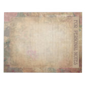 ヴィンテージアンティークエレガントフローラ抽象芸術エフェラ ノートパッド (正面)