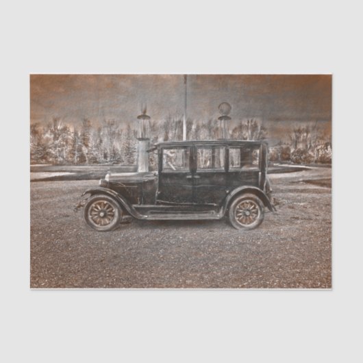 ヴィンテージアンティークエージングセピアブラックオールドカ素朴ール 薄葉紙 (正面)