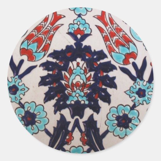 ヴィンテージアンティークオットマントルコのタイルチューリップ ラウンドシール (正面)