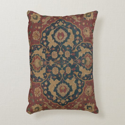 ヴィンテージアンティークオリエンタルペルシアレッド模様 アクセントクッション (正面(垂直))