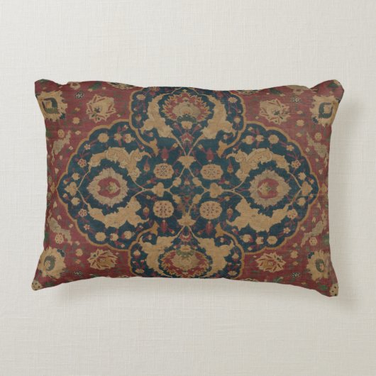 ヴィンテージアンティークオリエンタルペルシアレッド模様 アクセントクッション (裏面)