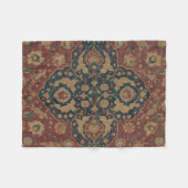 ヴィンテージアンティークオリエンタルペルシアレッド模様 フリースブランケット (正面(横))