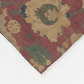 ヴィンテージアンティークオリエンタルペルシアレッド模様 フリースブランケット (角)