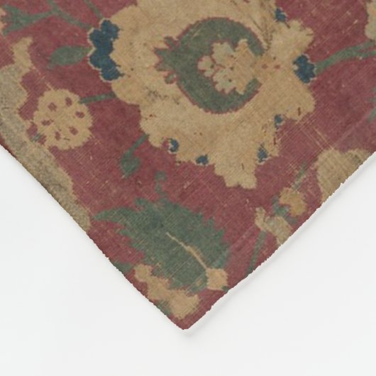 ヴィンテージアンティークオリエンタルペルシアレッド模様 フリースブランケット (角)