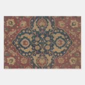 ヴィンテージアンティークオリエンタルペルシアレッド模様 ラッピングペーパーシート (正面3)