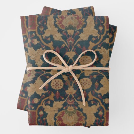 ヴィンテージアンティークオリエンタルペルシアレッド模様 ラッピングペーパーシート (インサイチュ)