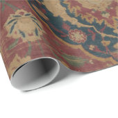 ヴィンテージアンティークオリエンタルペルシアレッド模様 ラッピングペーパー (ロールコーナー)