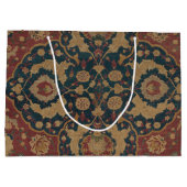 ヴィンテージアンティークオリエンタルペルシアレッド模様 ラージペーパーバッグ (裏面)