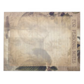 ヴィンテージアンティークオリーブ木抽象芸術エフェメラ ノートパッド (正面)