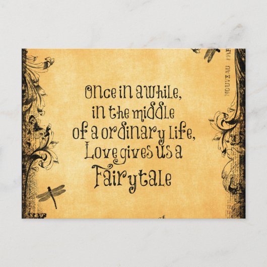 ヴィンテージアンティークオレンジウィズラブ引用文 ポストカード (正面)